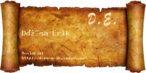 Dósa Erik névjegykártya